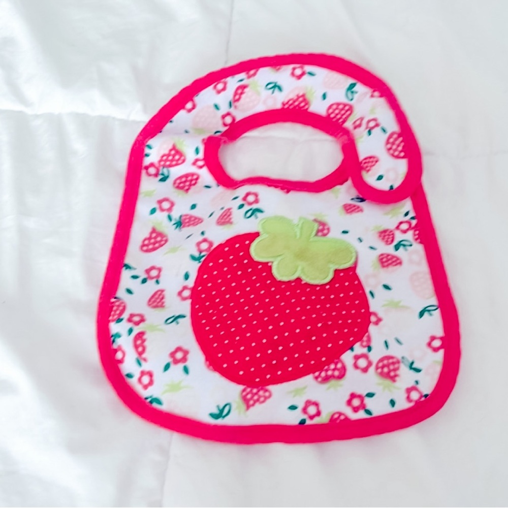5/$20 Strawberry Print baby bib